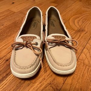 Sperry pink plaid boat shoes